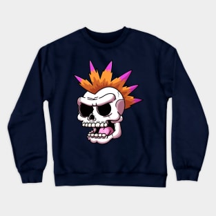 Cartoon Punk Rock Skeleton Head Crewneck Sweatshirt